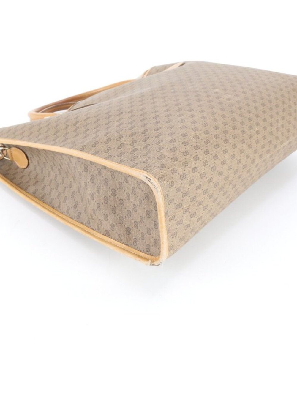 Gucci Vintage Micro GG Leather Tote Shoulder Hand Beige - Picture 9 of 13